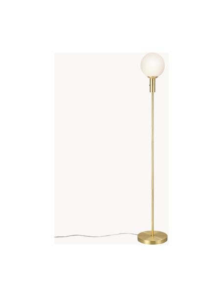 Stojací lampa z opálového skla Minna, Zlatá, bílá, V 144 cm