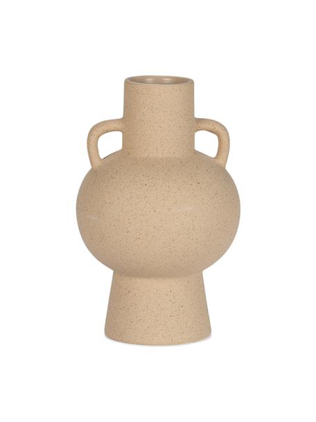 Jarrón de gres de diseño Barbara, Gres, Beige, Ø 16 x Al 24 cm