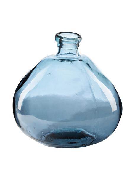 Sklenená váza Dina, Recyklované sklo s certifikátom GRS, Modrá, Ø 33 x V 33 cm