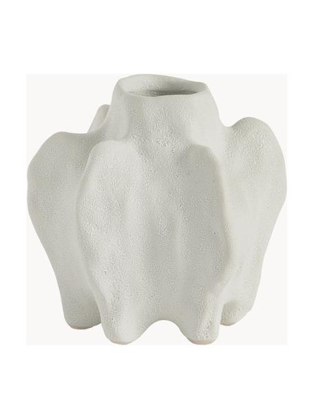 Vase Coral aus Keramik, H 13 cm, Keramik, Off White, matt, Ø 14 x H 13 cm