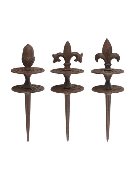 Gartenschlauchführung-Set Mike, 3-tlg., Metall, beschichtet, Braun, Ø 10 x H 30 cm