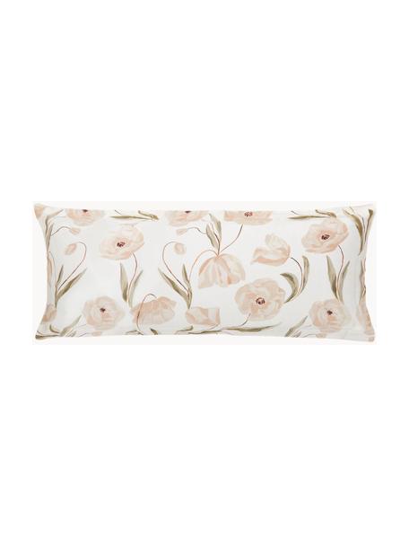 Funda de almohada de satén de algodón ecológico Aimee, diseño Candice Gray, Beige, rosa, An 45 x L 110 cm