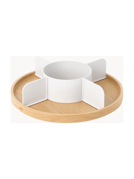 Drehbarer Küchenorganizer Bellwood, Platte: Pappelholz, Helles Holz, Weiss, Ø 30 x H 8 cm