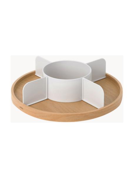 Bandeja giratoria Bellwood, Bandeja: madera de álamo, Madera de pimienta, blanco, Ø 30 x Al 8 cm