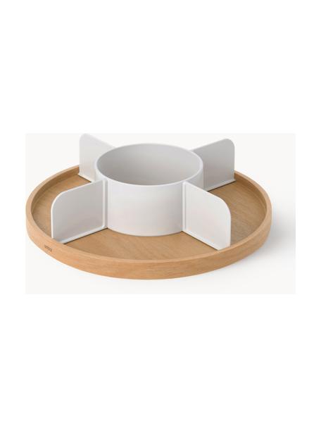 Organisateur de cuisine rotatif Bellwood, Bois de peuplier, blanc, Ø 30 x haut. 8 cm