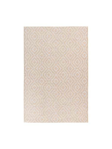 Tapis d'intérieur/d'extérieur avec motif graphique Nordic, 100 % polypropylène, Beige, blanc cassé, larg. 80 x long. 150 cm (taille XS)