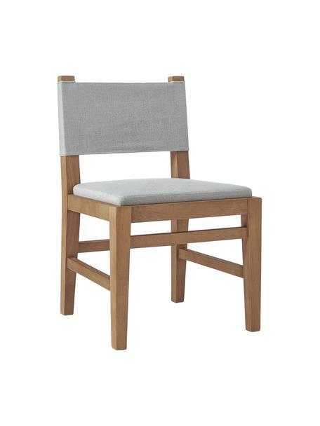 Sedia in legno con rivestimento Liano, Struttura: legno di quercia, Rivestimento: 54 % poliestere, 36 % vis, Tessuto grigio, legno di quercia, Larg. 50 x Alt. 80 cm