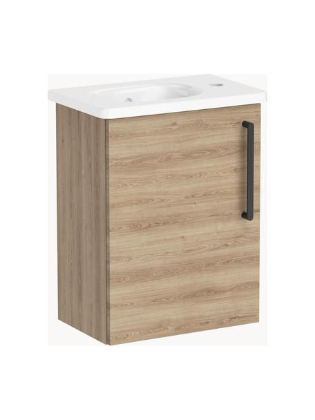 Lavabo con mobiletto Orna, Larg. 45 cm, Maniglie: metallo rivestito, Marrone effetto legno, Larg. 45 x Alt. 58 cm