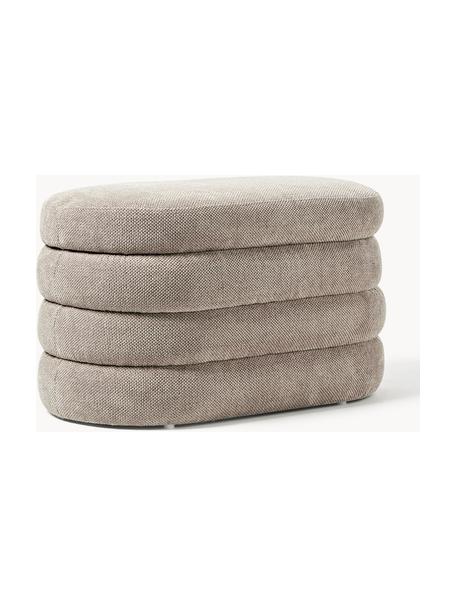 Kleine Polsterbank Alto mit Stauraum, Bezug: 96 % Polyester, 4 % Acryl, Gestell: Kiefernholz, Sperrholz Di, Webstoff Taupe, B 82 x T 47 cm