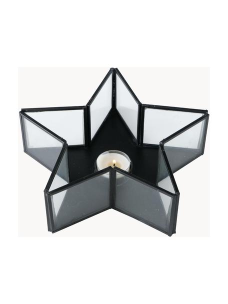 Photophore étoile Tisana, Noir, larg. 22 x haut. 7 cm