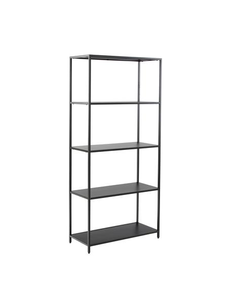 Libreria in metallo Neptun, Metallo verniciato a polvere, Nero, Larg. 70 x Alt. 150 cm