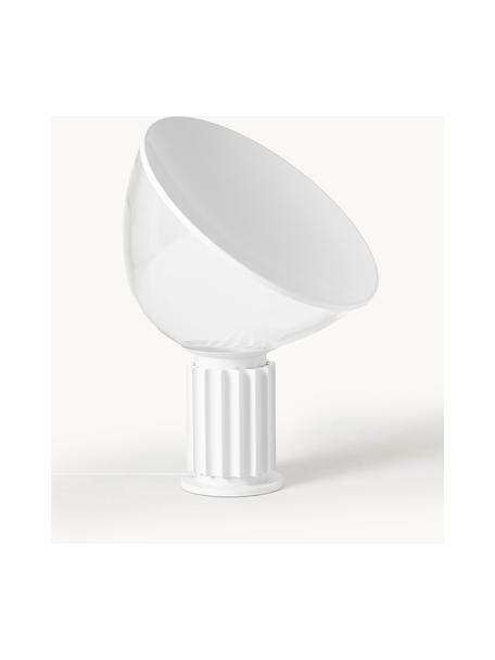 Lampa stołowa LED ze szkła dmuchanego z funkcją przyciemniania Taccia Small, Stelaż: tworzywo sztuczne, metal , Biały, Ø 37 x W 49 cm