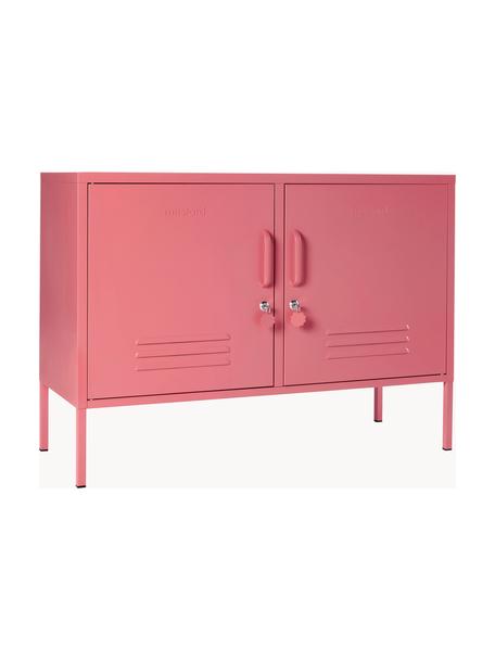 Credenza in metallo The Lowdown, Acciaio verniciato a polvere, Rosa antico, Larg. 100 x Alt. 72 cm