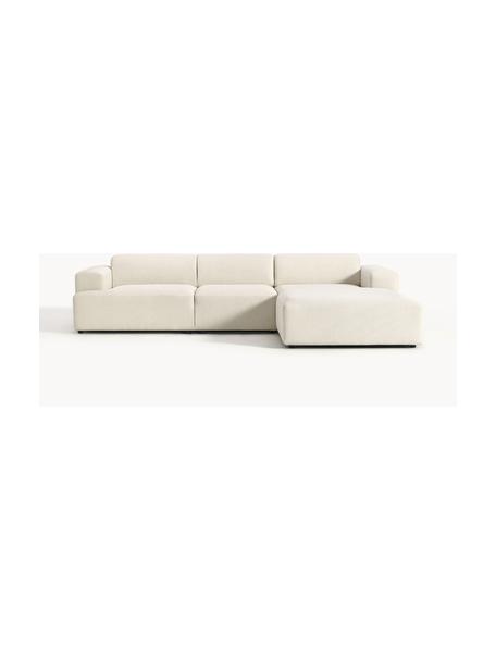 Ecksofa Melva (4-Sitzer), Bezug: 100 % Polyester Der strap, Gestell: Massives Kiefern- und Fic, Füße: Kunststoff Dieses Produkt, Webstoff Off White, B 319 x T 195 cm, Eckteil rechts