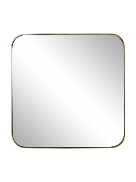 Eckiger Wandspiegel Ivy mit messingfarbenem Metallrahmen, Rahmen: Metall, pulverbeschichtet, Rückseite: Mitteldichte Holzfaserpla, Spiegelfläche: Spiegelglas, Goldfarben, 55 x 55 cm