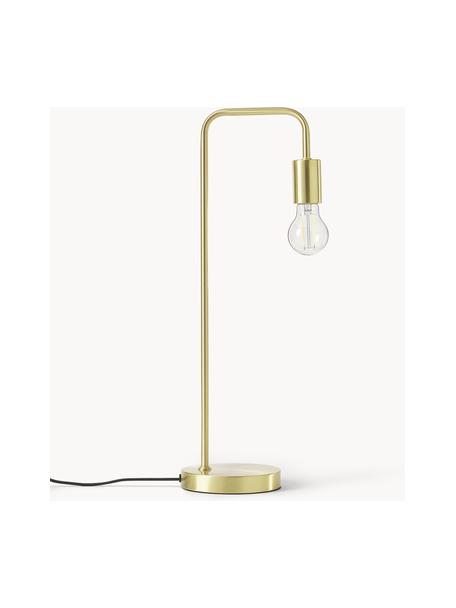 Lampa biurkowa z metalu Flow, Odcienie mosiądzu, S 18 x W 57 cm