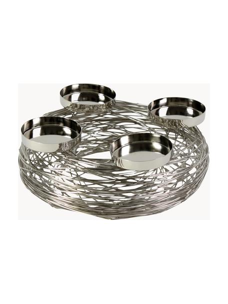 Couronne de l'Avent Tangle, Métal, Couleur argentée, Ø 28 x haut. 11 cm