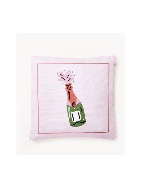 Obojstranný poťah na vankúš s výšivkou Popp, 100 % bavlna, Bledoružová, viacfarebná, Š 45 x D 45 cm
