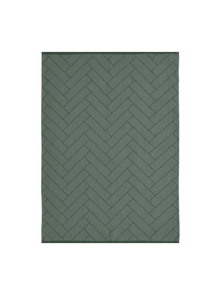 Bavlněné utěrky Tiles, 2 ks, 100 % bavlna, Tmavě zelená, Š 18 cm, D 26 cm