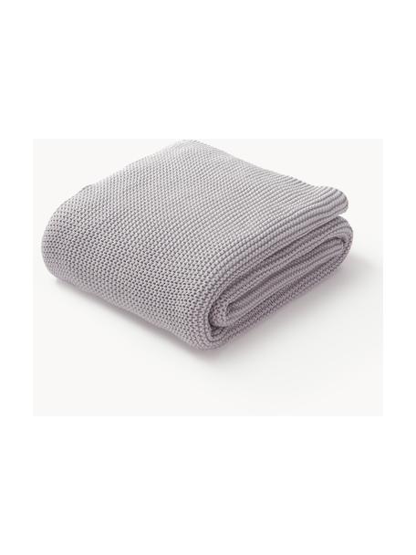 Strickdecke Adalyn, 100% Bio-Baumwolle, GOTS-zertifiziert, Hellgrau, B 150 x L 200 cm