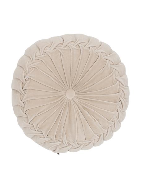 Okrągła poduszka z aksamitu z wypełnieniem Kanan, Beżowy, Ø 40 cm