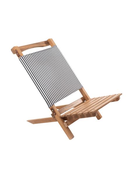 Tumbona plegable Lauren's, Estructura: madera, Azul marino, blanco, marrón, An 41 x Al 58 cm