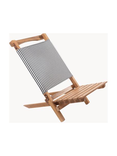 Krzesło składane Lauren's, Stelaż: drewno naturalne, Ciemny niebieski, biały, drewno naturalne, S 41 x W 58 cm