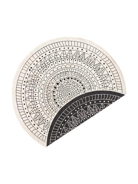 Tappeto reversibile da interno-esterno Porto, Nero, bianco crema, Ø 140 cm (taglia M)