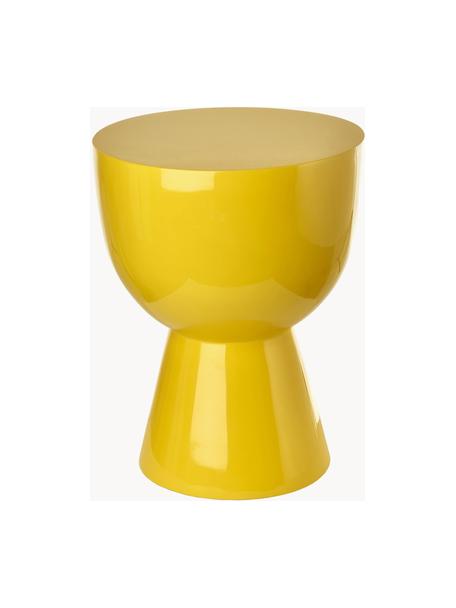 Okrúhly odkladací stolík Tam Tam, Plast, lakovaný, Slnečná žltá, Ø 36 x V 47 cm
