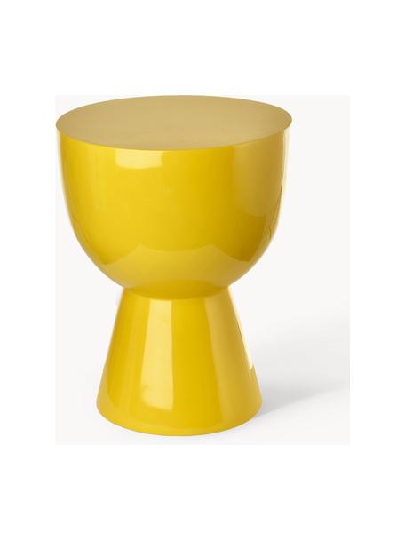 Kulatý odkládací stolek Tam Tam, Lakovaná umělá hmota, Žlutá, Ø 36 cm, V 46 cm