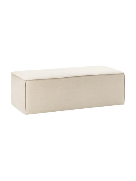 Panca imbottita Sanja, Rivestimento: 84% viscosa, 16% lino Il , Struttura: legno di pino massiccio, , Gambe: plastica, Tessuto bianco crema, Larg. 122 x Prof. 54 cm
