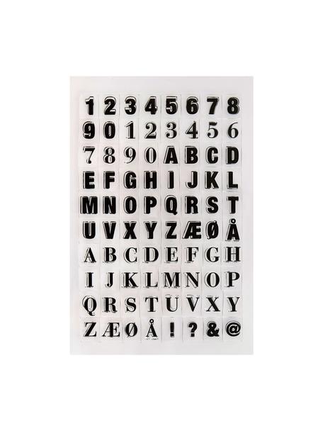 Stempelaufsätze-Set Letters & Numbers, Silikon, Schwarz, Transparent, 14 x 21 cm