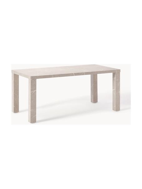 Mesa de comedor en look mármol Carl, 180 x 90 cm, Tablero de fibras de densidad media (MDF), melaminado, revestido con papel barnizado con aspecto de mármol

Este producto está hecho de madera de origen sostenible y con certificación FSC®., Aspecto mármol beige, An 180 x Al 90 cm