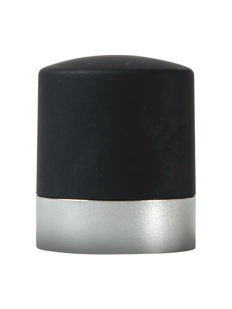 Flaschenverschlüsse Axel, 2 Stück, Kunststoff, Metall, Schwarz, Silberfarben, Ø 4 x H 5 cm