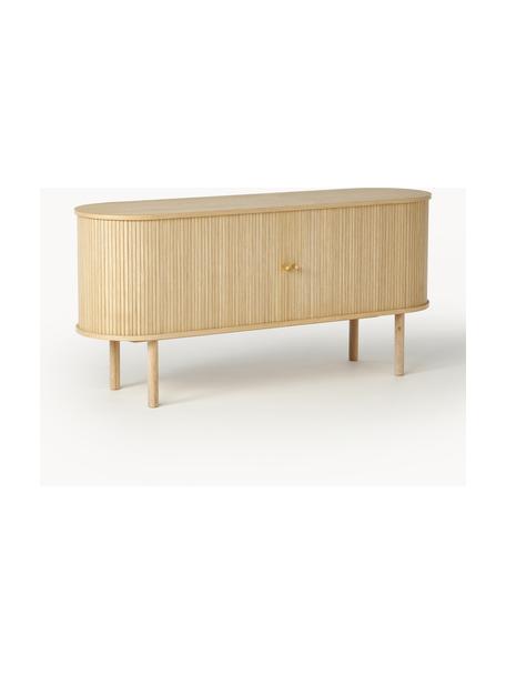 Komoda s drážkovanou prednou stranou Calary, Svetlé drevo, Š 160 x V 75 cm