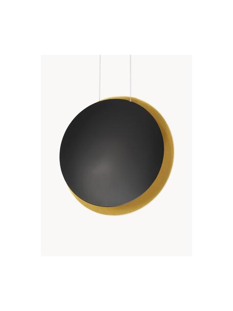 Malá závesná LED lampa Shell, Potiahnutý hliník, Čierna, odtiene zlatej, Ø 20 cm