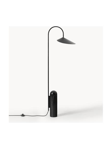 Stojacia lampa s mramorovou základňou Arum, nastaviteľná, Čierna, mramorovaná, Ø 136 cm