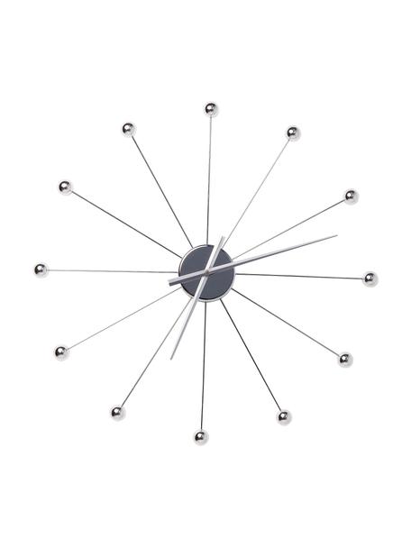 Velký nástěnné hodiny Umbrella Balls, Stříbrná, Ø 60 cm, H 6 cm