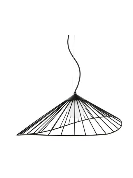 Design hanglamp Silvan, Lampenkap: glas, Baldakijn: metaal, Zwart, B 59 x H 20 cm