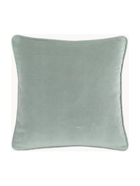 Samt-Kissenhülle Dana, 100% Baumwollsamt, Salbeigrün, B 40 x L 40 cm