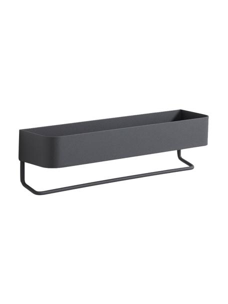 Porte-serviette en métal Nina, Métal, laqué, Gris foncé, larg. 35 x haut. 10 cm