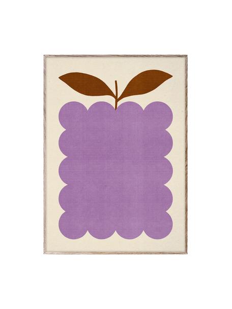 Poster Lilac Berry, 210 g mattes Hahnemühle-Papier, Digitaldruck mit 10 UV-beständigen Farben, Lila, Hellbeige, B 30 x H 40 cm