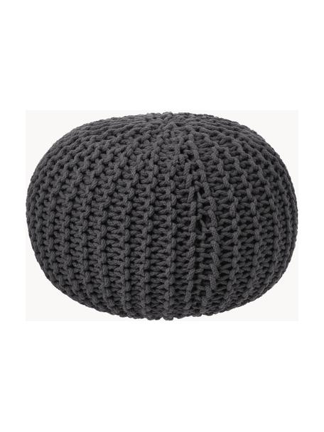 Ručne pletený sedací vankúš Dori, Antracitová, Ø 55 x V 35 cm