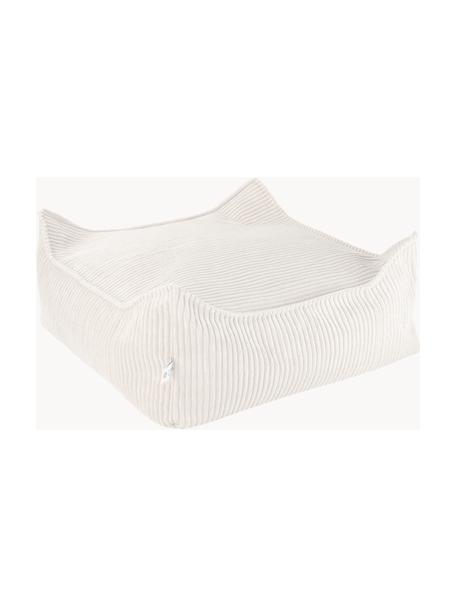 Dětský podlahový polštář z manšestru Sugar, Bílá, Š 60 cm, H 60 cm