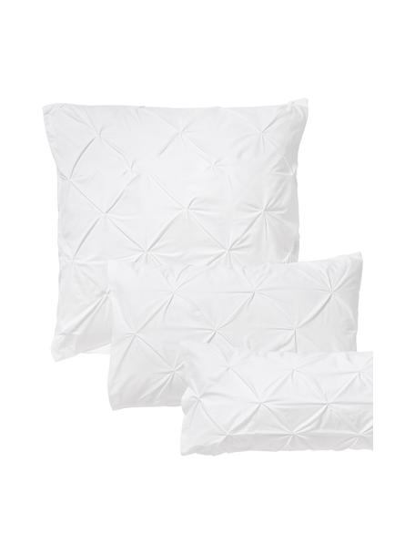 Baumwollperkal-Kopfkissenbezug Brody mit Steppmuster in Origami-Optik, Webart: Perkal Fadendichte 200 TC, Weiß, B 40 x L 80 cm