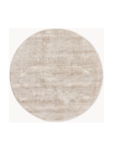 Okrągły ręcznie tkany dywan z wiskozy Jane, Jasny beżowy, Ø 115 cm (Rozmiar S)