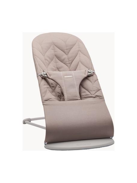 Gesteppte Babywippe Bliss, Bezug: 65 % Polyester (recycelt), Gestell: 79 % Metall, 21 % Kunstst, Greige, B 35 x T 56 cm