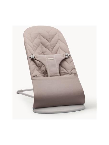 Gesteppte Babywippe Bliss, Bezug: 65 % Polyester (recycelt), Gestell: 79 % Metall, 21 % Kunstst, Greige, B 35 x T 56 cm