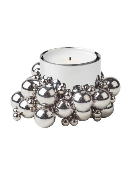 Magnetischer Teelichthalter Molekyl, Stahl, beschichtet, Silberfarben, Ø 4 x H 3 cm