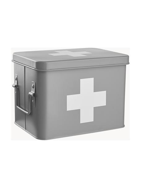 Aufbewahrungsbox Medic, Metall, beschichtet, Grau, Weiss, B 22 x H 16 cm